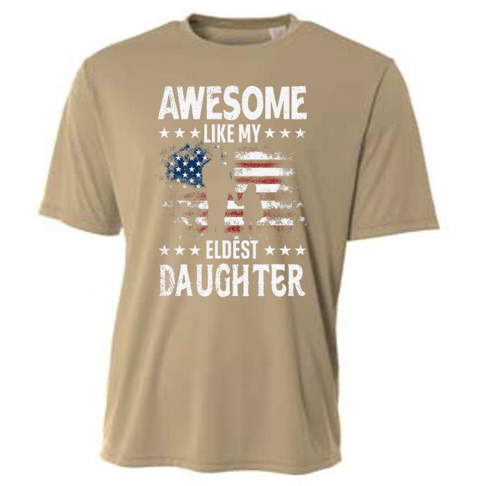 Awesome Like My Eldest Daughter Retro Usa Flag Fathers Day Cooling Performance Crew T-Shirt