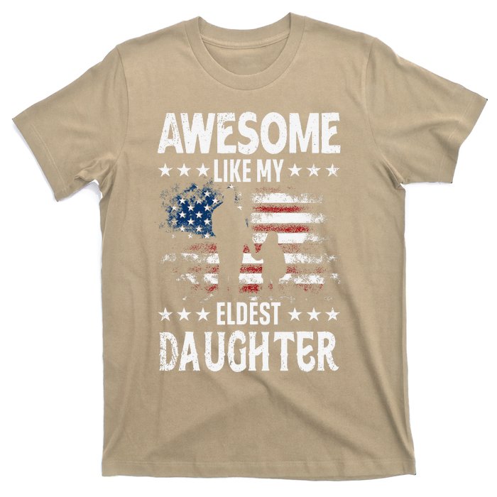 Awesome Like My Eldest Daughter Retro Usa Flag Fathers Day T-Shirt