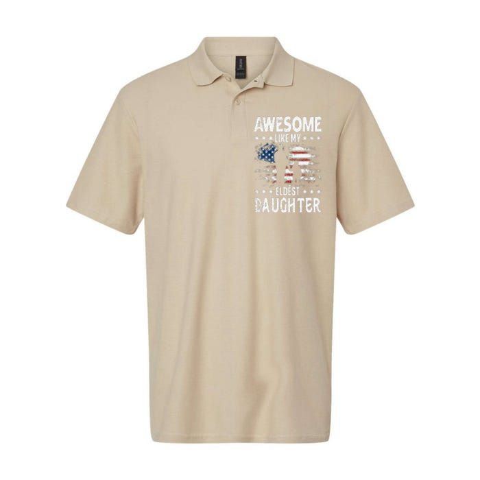 Awesome Like My Eldest Daughter Retro Usa Flag Fathers Day Softstyle Adult Sport Polo