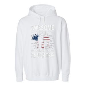 Awesome Like My Eldest Daughter Retro Usa Flag Fathers Day Garment-Dyed Fleece Hoodie