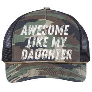 Awesome Like My Daughter Funny Present Fathers Mothers Day Retro Rope Trucker Hat Cap