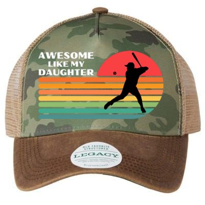 Awesome Like My Daughter Vintage Baseball Dad Legacy Tie Dye Trucker Hat