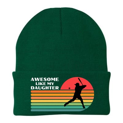 Awesome Like My Daughter Vintage Baseball Dad Knit Cap Winter Beanie