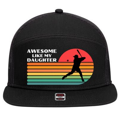 Awesome Like My Daughter Vintage Baseball Dad 7 Panel Mesh Trucker Snapback Hat