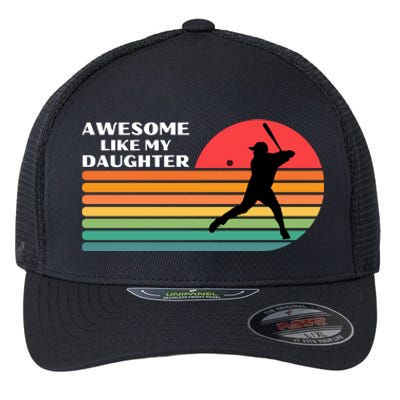 Awesome Like My Daughter Vintage Baseball Dad Flexfit Unipanel Trucker Cap