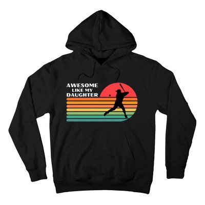 Awesome Like My Daughter Vintage Baseball Dad Hoodie