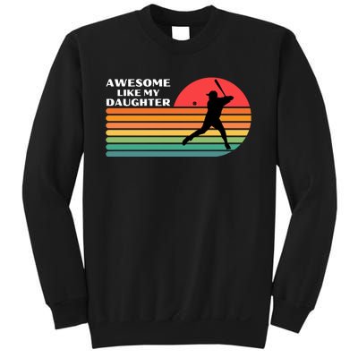 Awesome Like My Daughter Vintage Baseball Dad Sweatshirt