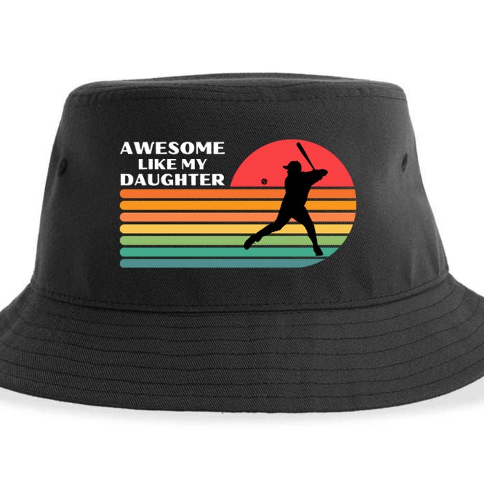 Awesome Like My Daughter Vintage Baseball Dad Sustainable Bucket Hat