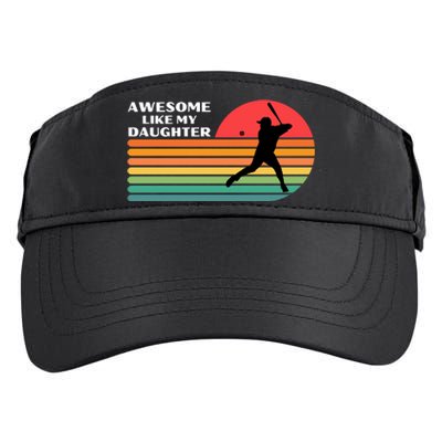 Awesome Like My Daughter Vintage Baseball Dad Adult Drive Performance Visor