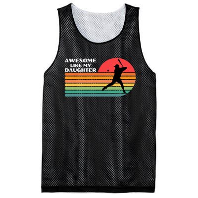 Awesome Like My Daughter Vintage Baseball Dad Mesh Reversible Basketball Jersey Tank