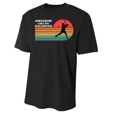 Awesome Like My Daughter Vintage Baseball Dad Performance Sprint T-Shirt