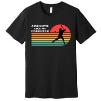 Awesome Like My Daughter Vintage Baseball Dad Premium T-Shirt