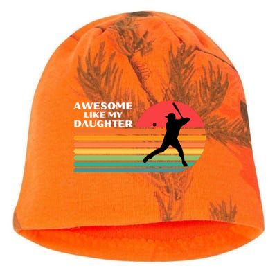 Awesome Like My Daughter Vintage Baseball Dad Kati - Camo Knit Beanie