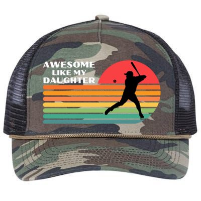 Awesome Like My Daughter Vintage Baseball Dad Retro Rope Trucker Hat Cap