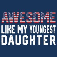 Awesome Like My Youngest Daughter |Funny Father Mom Dad Joke 7 Panel Mesh Trucker Snapback Hat