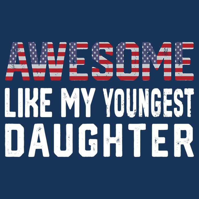 Awesome Like My Youngest Daughter |Funny Father Mom Dad Joke 7 Panel Mesh Trucker Snapback Hat