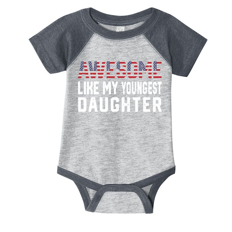 Awesome Like My Youngest Daughter |Funny Father Mom Dad Joke Infant Baby Jersey Bodysuit
