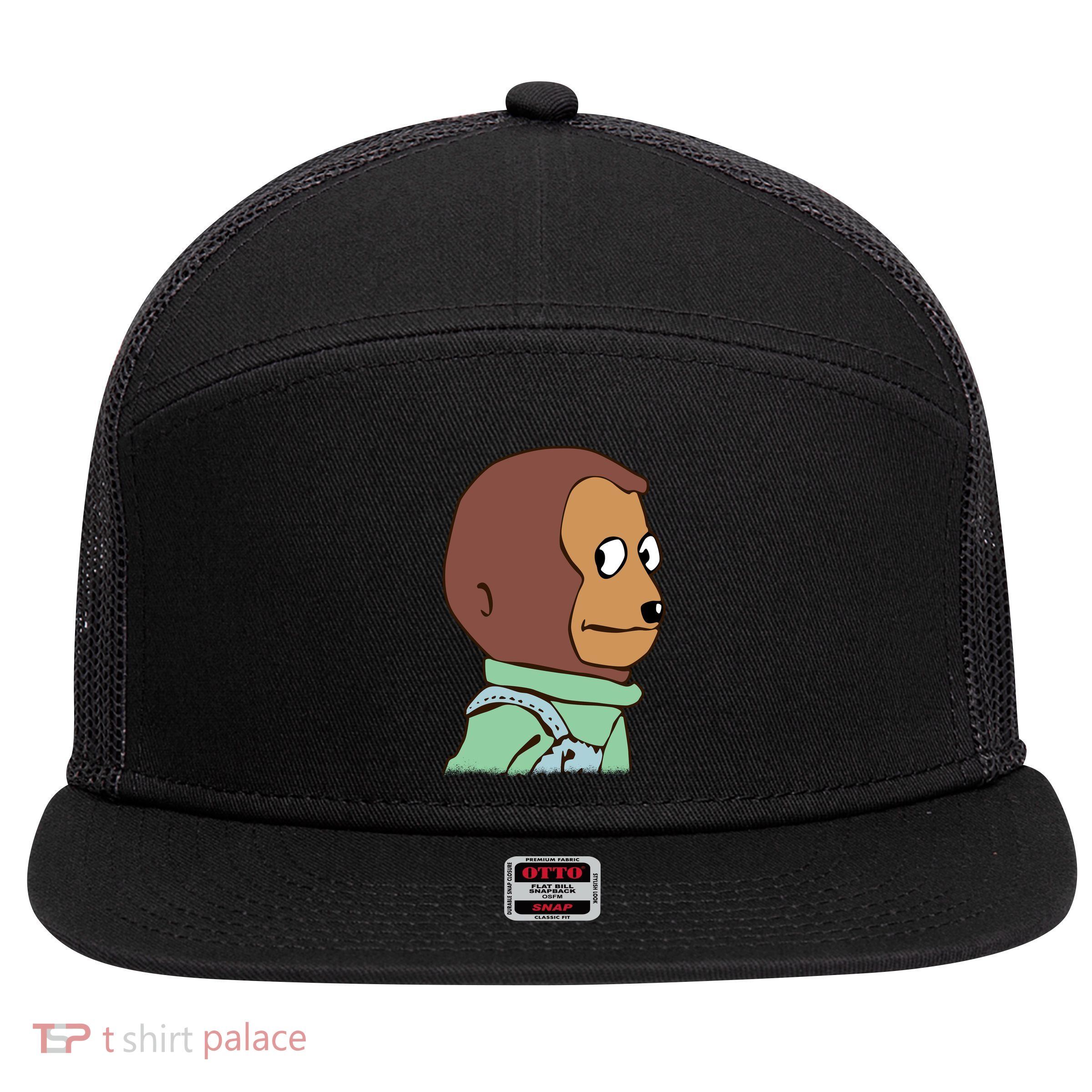 Awkward Look Meme Monkey Puppet Meme 7 Panel Mesh Trucker Snapback Hat