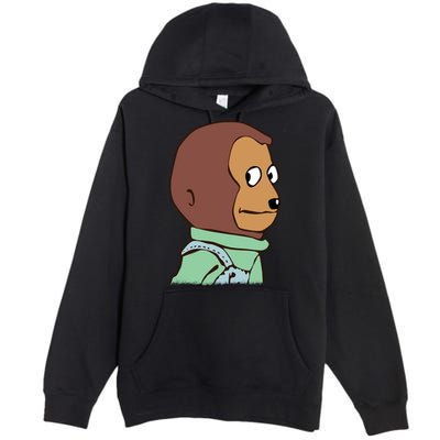 Awkward Look Meme Monkey Puppet Meme Premium Pullover Hoodie