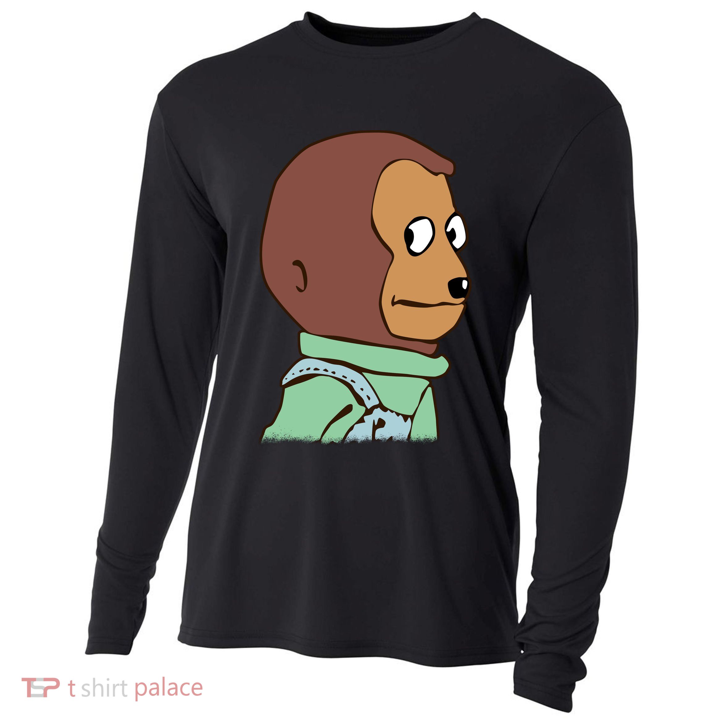 Awkward Look Meme Monkey Puppet Meme Cooling Performance Long Sleeve Crew