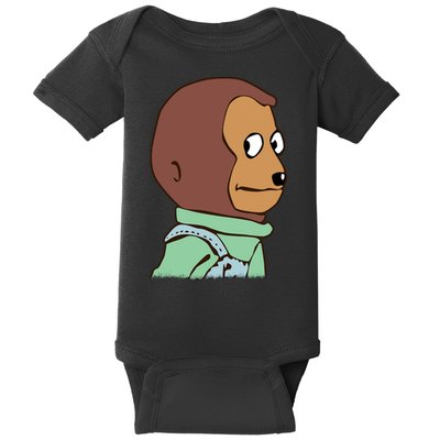 Awkward Look Meme Monkey Puppet Meme Baby Bodysuit