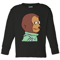 Awkward Look Meme Monkey Puppet Meme Toddler Long Sleeve Shirt