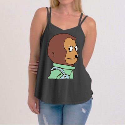 Awkward Look Meme Monkey Puppet Meme Women's Strappy Tank
