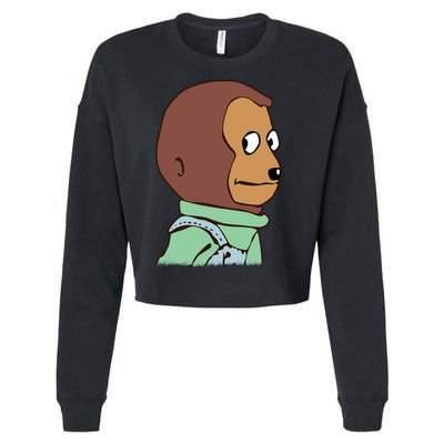 Awkward Look Meme Monkey Puppet Meme Cropped Pullover Crew