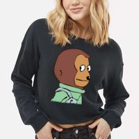Awkward Look Meme Monkey Puppet Meme Cropped Pullover Crew
