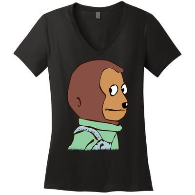 Awkward Look Meme Monkey Puppet Meme Women's V-Neck T-Shirt
