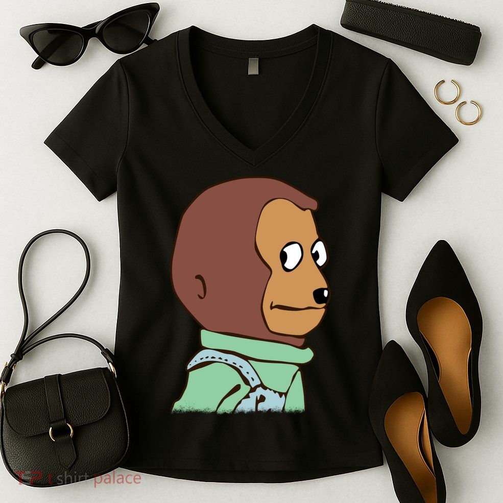 Awkward Look Meme Monkey Puppet Meme Women's V-Neck T-Shirt