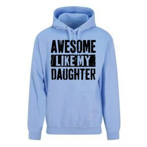 Awesome Like My Daughter Retro Dad Funny Fathers Day Unisex Surf Hoodie