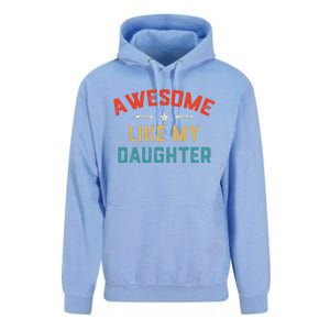 Awesome Like My Daughter Retro Dad Funny Fathers Day Unisex Surf Hoodie