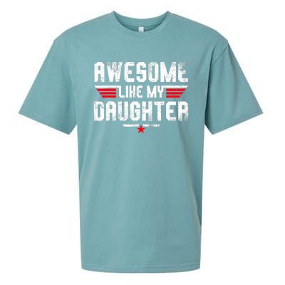 Awesome Like My Daughter Funny Fathers Day Dad Sueded Cloud Jersey T-Shirt