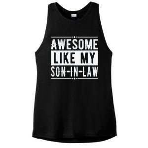 Awesome Like My Son In Law Family Lovers Father's Day Ladies PosiCharge Tri-Blend Wicking Tank