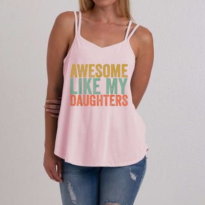 Awesome Like My Daughter Retro Men Dad Funny Fathers Women's Strappy Tank