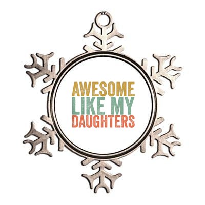 Awesome Like My Daughter Retro Men Dad Funny Fathers Metallic Star Ornament