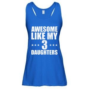 Awesome Like My Three Daughters Fathers Day Retro Great Gift Ladies Essential Flowy Tank