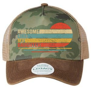 Awesome Like My Daughter Retro Funny Dad Fathers Day Legacy Tie Dye Trucker Hat