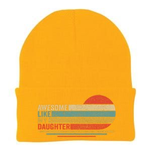 Awesome Like My Daughter Retro Funny Dad Fathers Day Knit Cap Winter Beanie