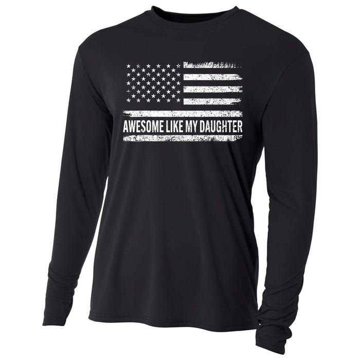 Awesome Like My Daughter Retro Funny Fathers Day Dad Cooling Performance Long Sleeve Crew