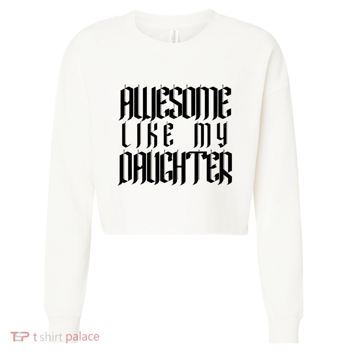 Awesome Like My Daughter Funny Dad Joke Fathers Day Cute Cropped Pullover Crew