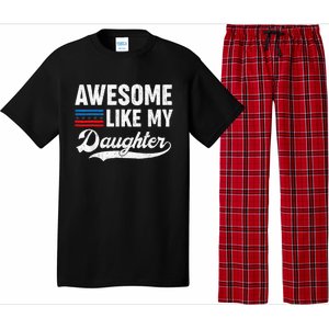 Awesome Like My Daughter Retro Dad Funny Fathers US Flag Pajama Set