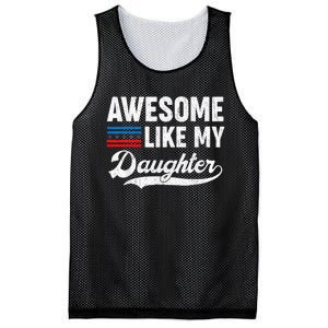 Awesome Like My Daughter Retro Dad Funny Fathers US Flag Mesh Reversible Basketball Jersey Tank