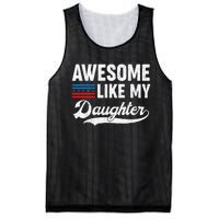 Awesome Like My Daughter Retro Dad Funny Fathers US Flag Mesh Reversible Basketball Jersey Tank