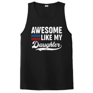 Awesome Like My Daughter Retro Dad Funny Fathers US Flag PosiCharge Competitor Tank