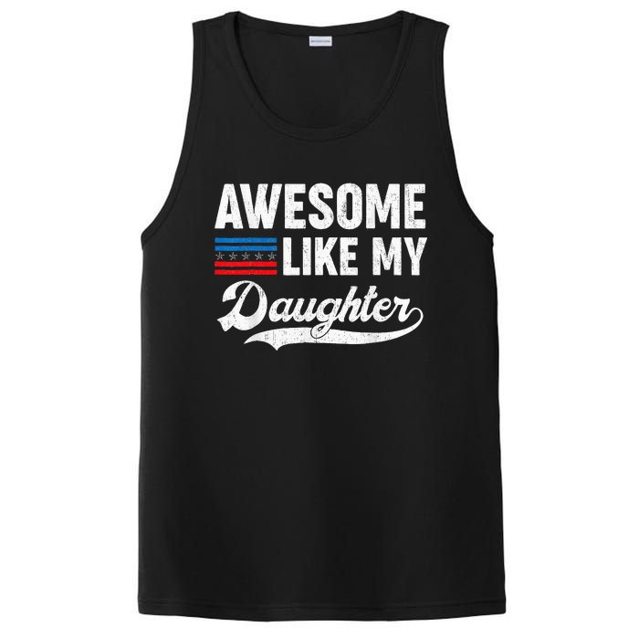 Awesome Like My Daughter Retro Dad Funny Fathers US Flag PosiCharge Competitor Tank