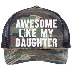 Awesome Like My Daughter Funny Dad Joke Gift Fathers Day Retro Rope Trucker Hat Cap