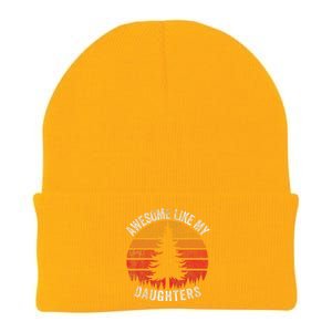 Awesome Like My Daughter Retro Sun Minimalist Pine Tree Knit Cap Winter Beanie