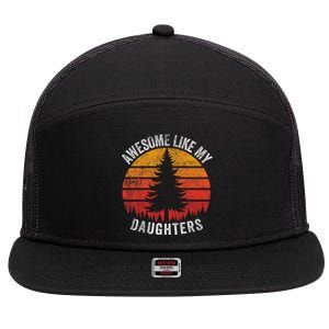 Awesome Like My Daughter Retro Sun Minimalist Pine Tree 7 Panel Mesh Trucker Snapback Hat